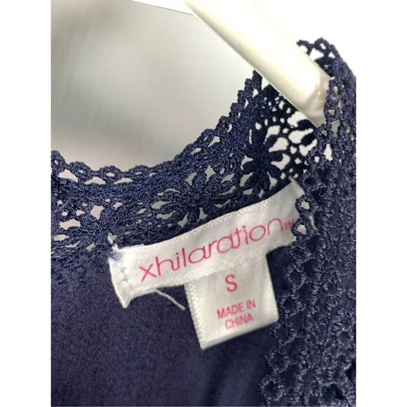 Xhilaration Women’s Sleeveless Lace Mini Dress Navy Size Small - Picture 3 of 9